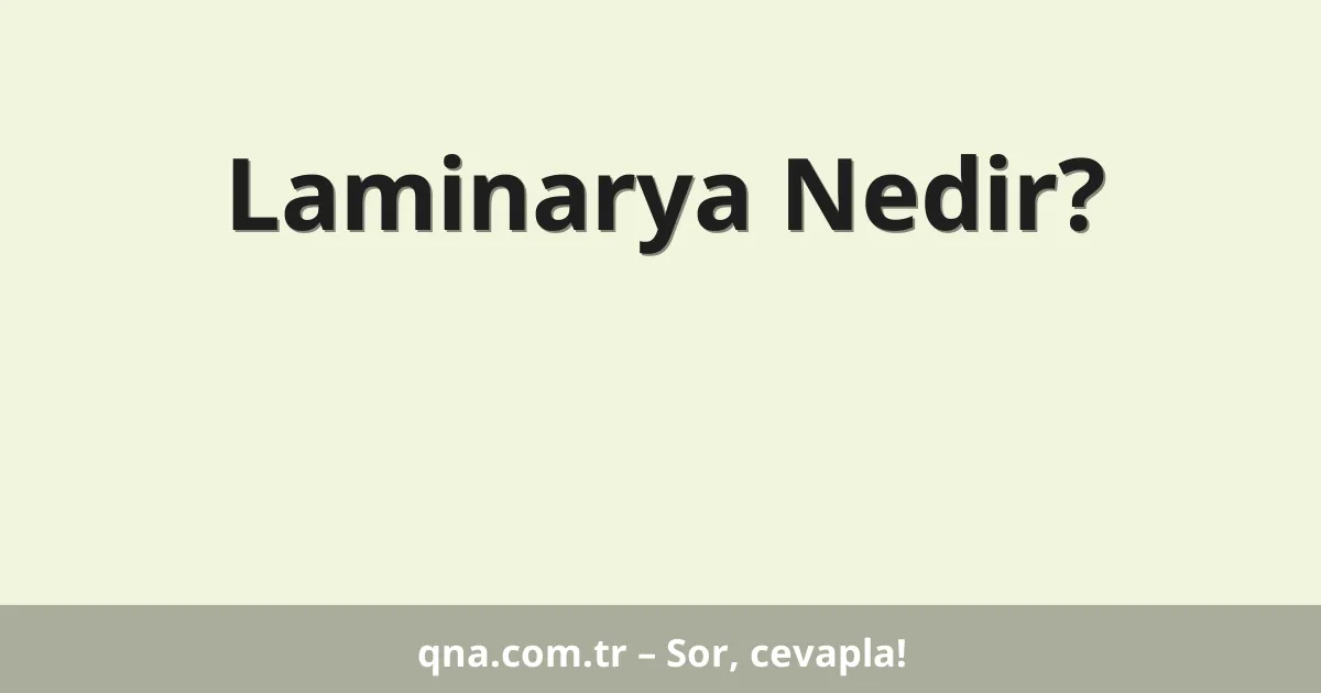 Laminarya Nedir?