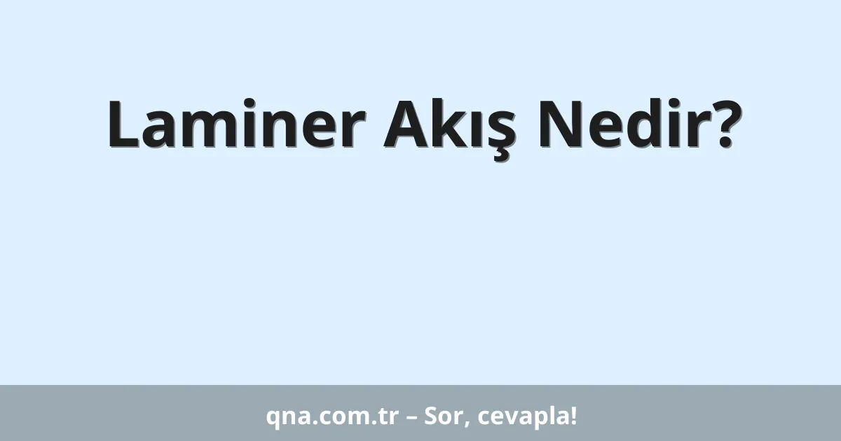 Laminer Akış Nedir?