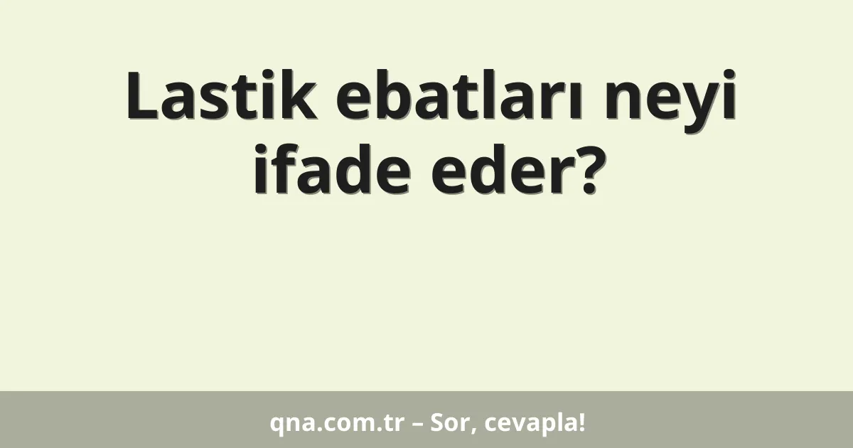 Lastik ebatları neyi ifade eder?