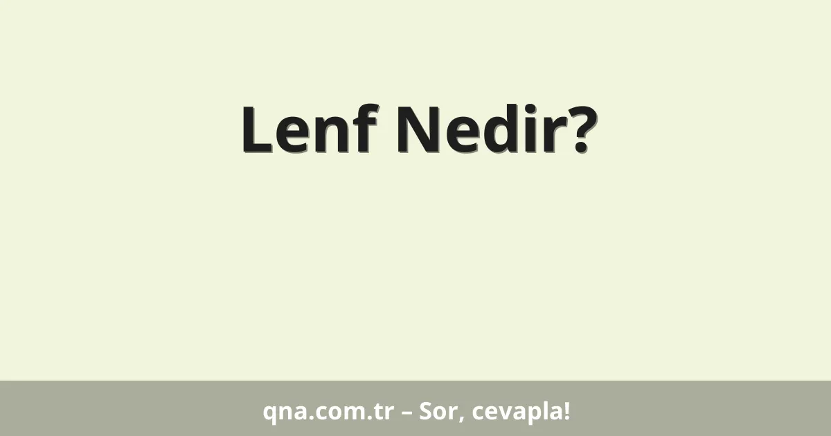 Lenf Nedir?