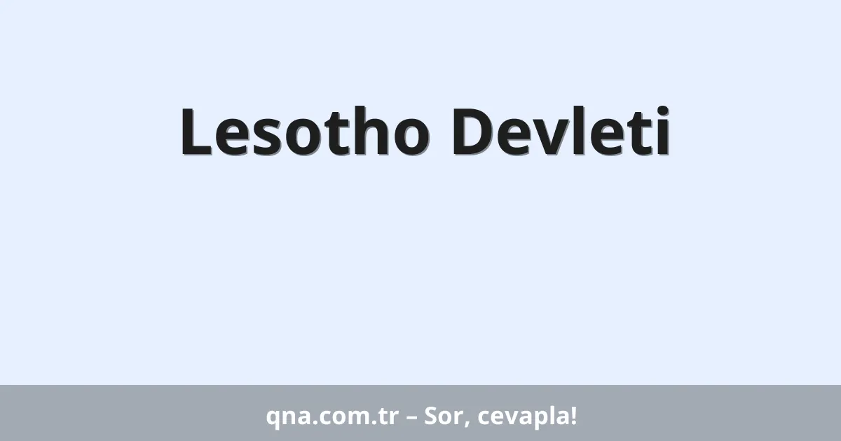 Lesotho Devleti