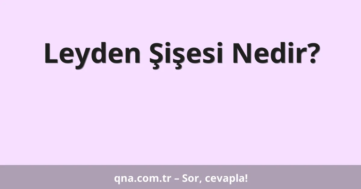 Leyden Şişesi Nedir?
