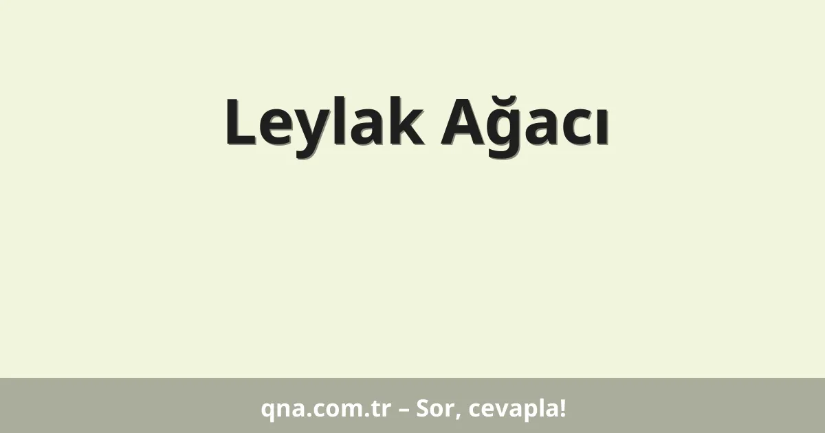 Leylak Ağacı