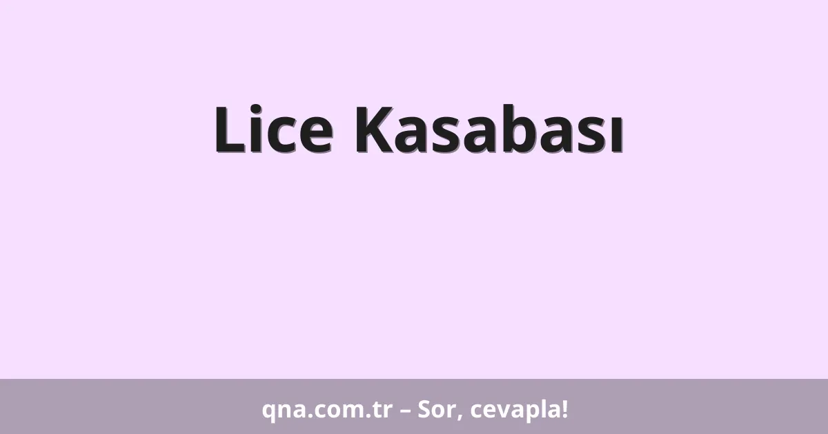 Lice Kasabası