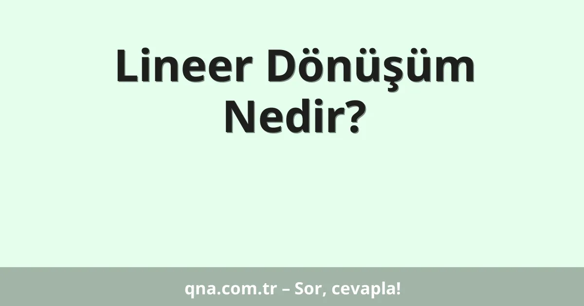 Lineer Dönüşüm Nedir?