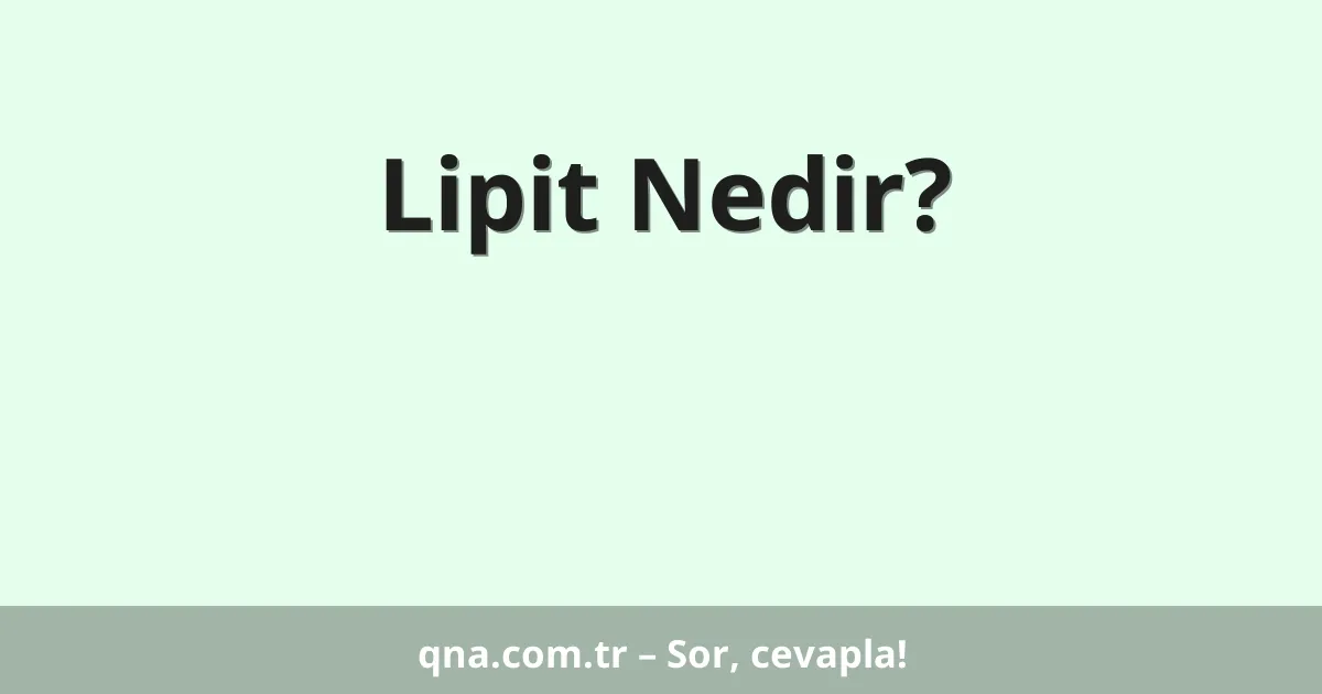 Lipit Nedir?