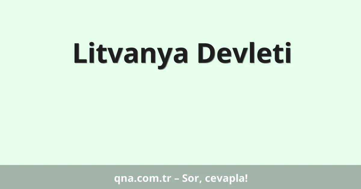 Litvanya Devleti