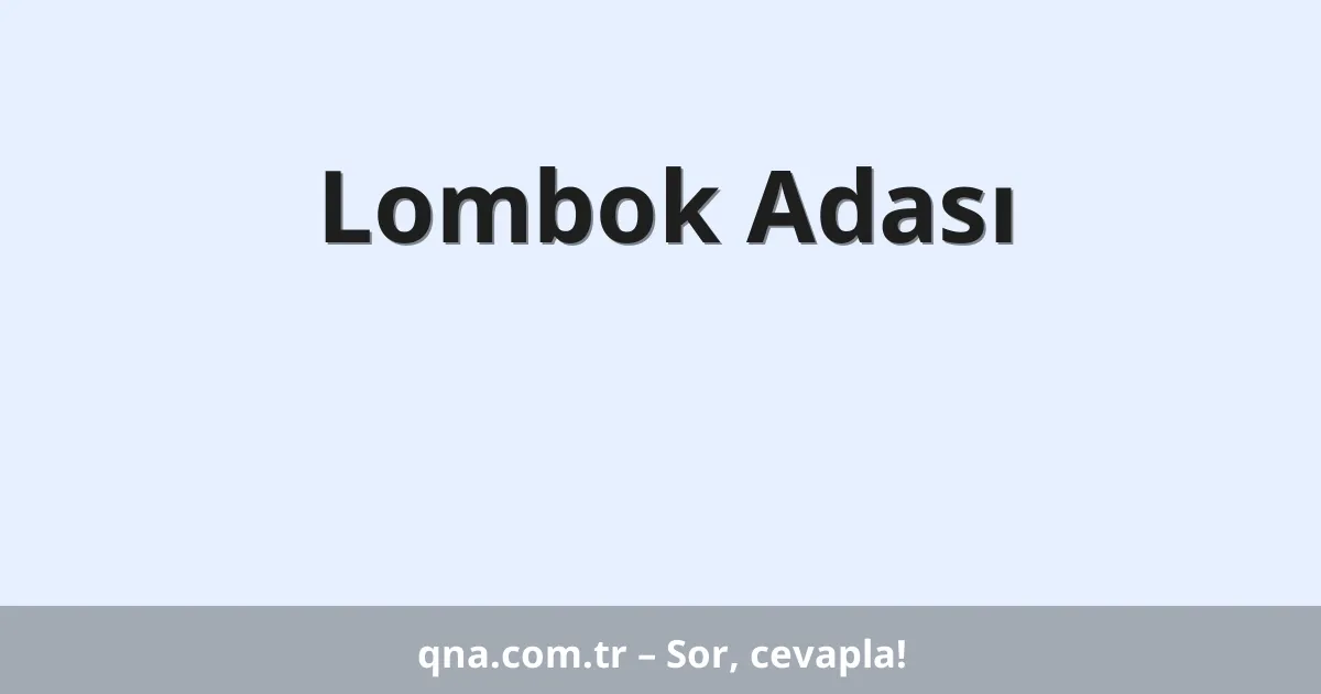 Lombok Adası