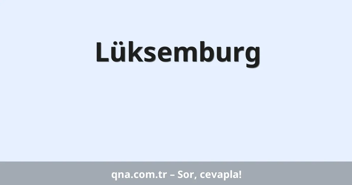 Lüksemburg