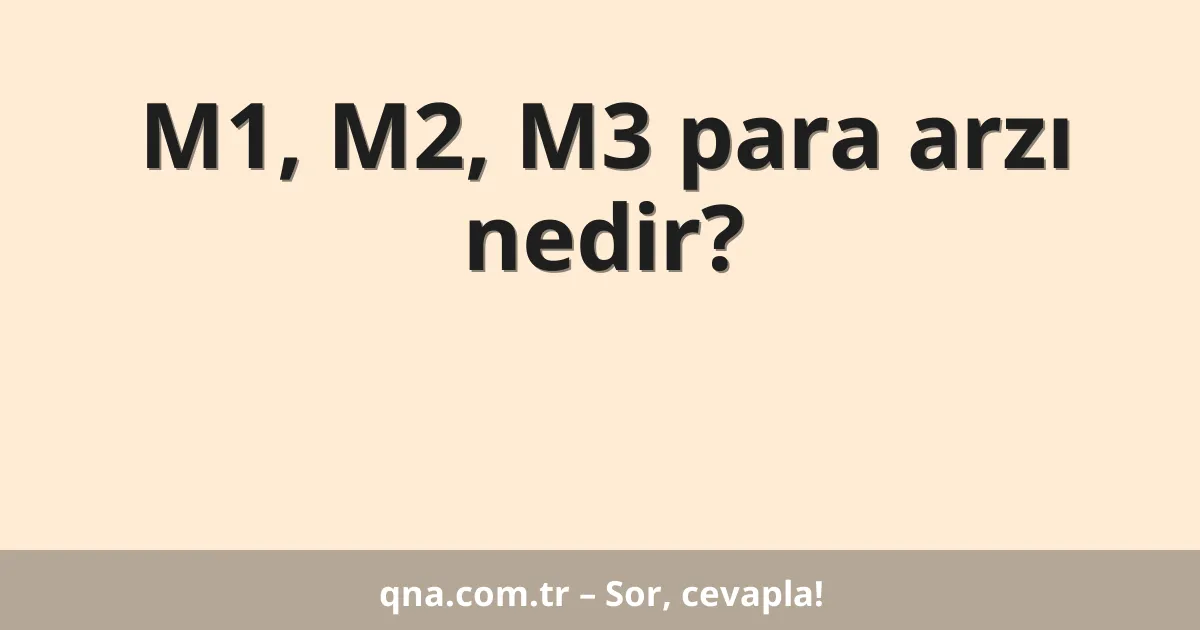 M1, M2, M3 para arzı nedir?