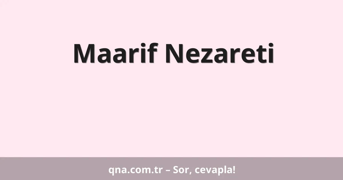 Maarif Nezareti