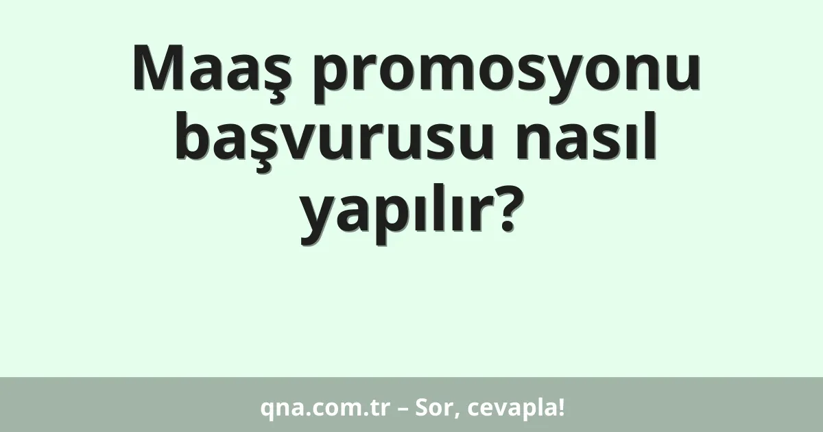 Maaş promosyonu başvurusu nasıl yapılır?