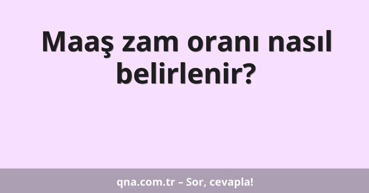 Maaş zam oranı nasıl belirlenir?