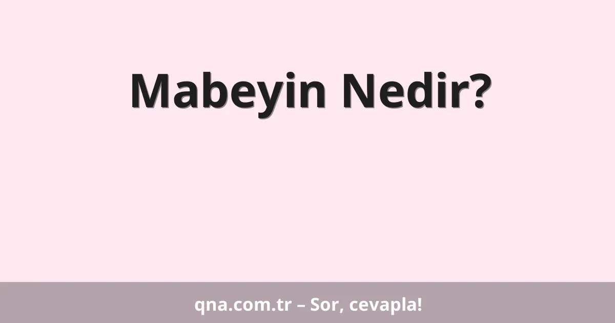 Mabeyin Nedir?