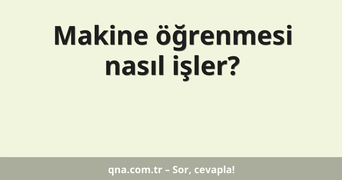 Makine öğrenmesi nasıl işler?