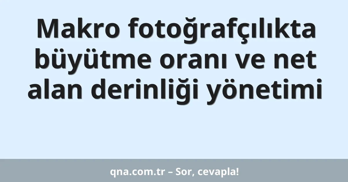 Makro fotoğrafçılıkta büyütme oranı ve net alan derinliği yönetimi