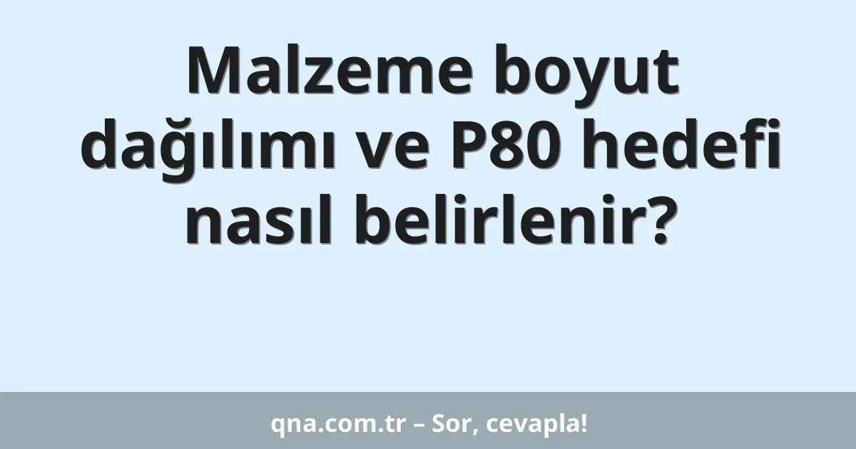 Malzeme boyut dağılımı ve P80 hedefi nasıl belirlenir?