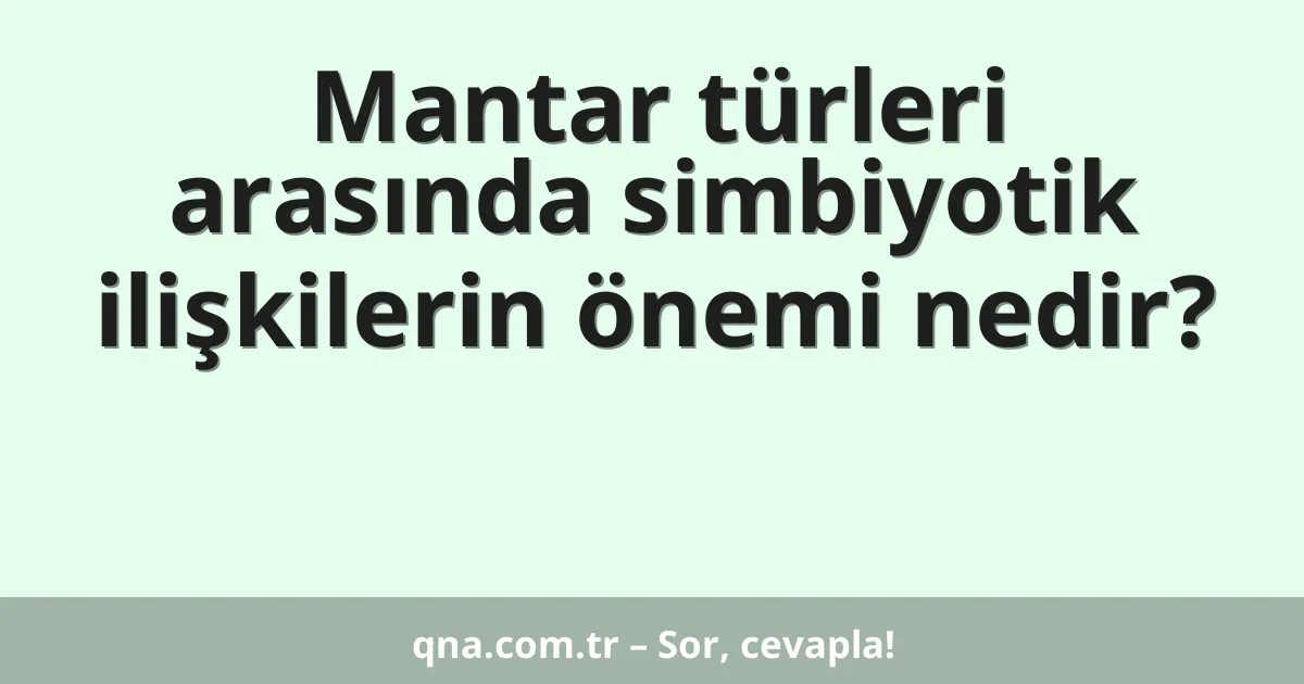 Mantar türleri arasında simbiyotik ilişkilerin önemi nedir?