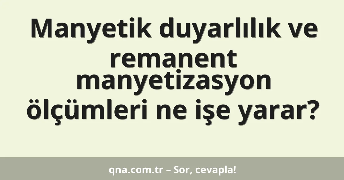 Manyetik duyarlılık ve remanent manyetizasyon ölçümleri ne işe yarar?