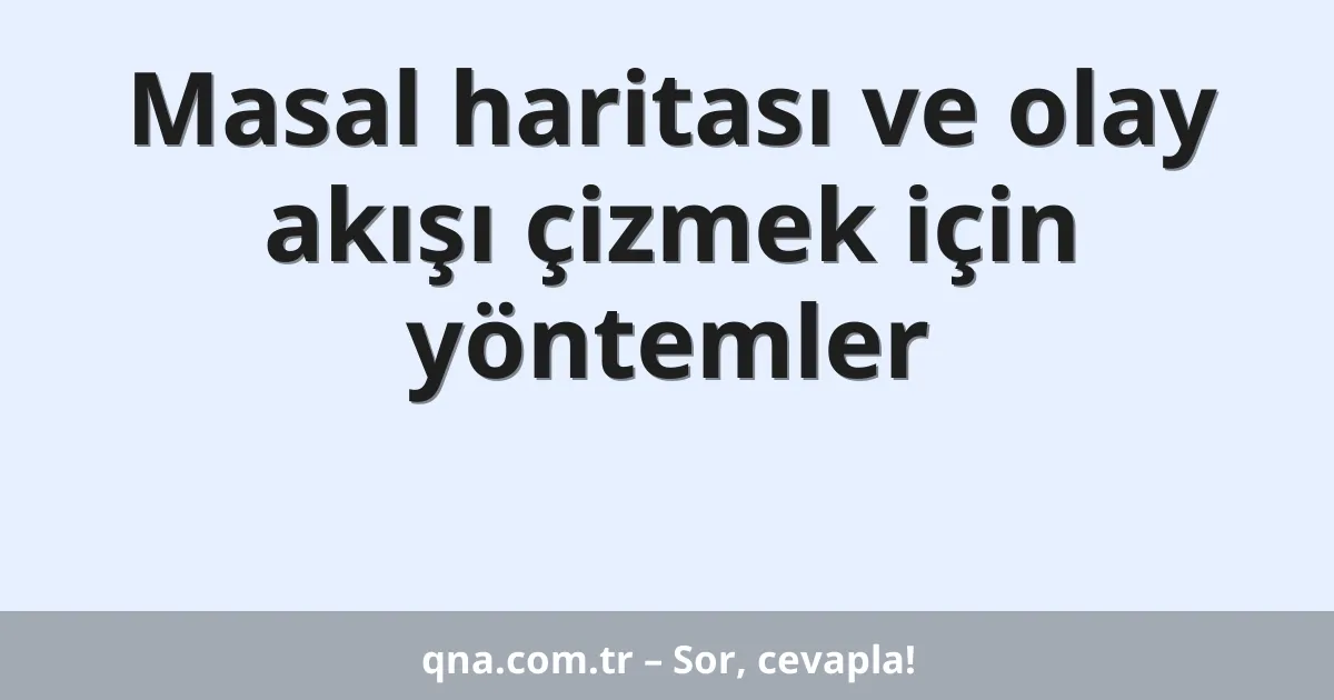 Masal haritası ve olay akışı çizmek için yöntemler