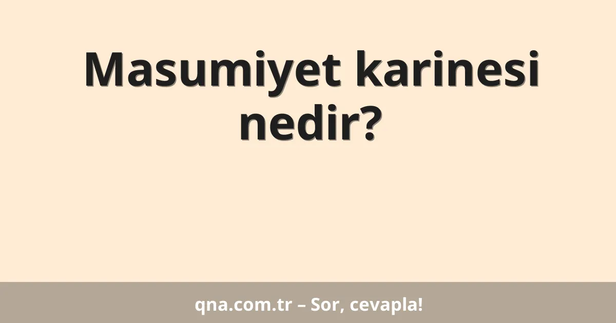 Masumiyet karinesi nedir?