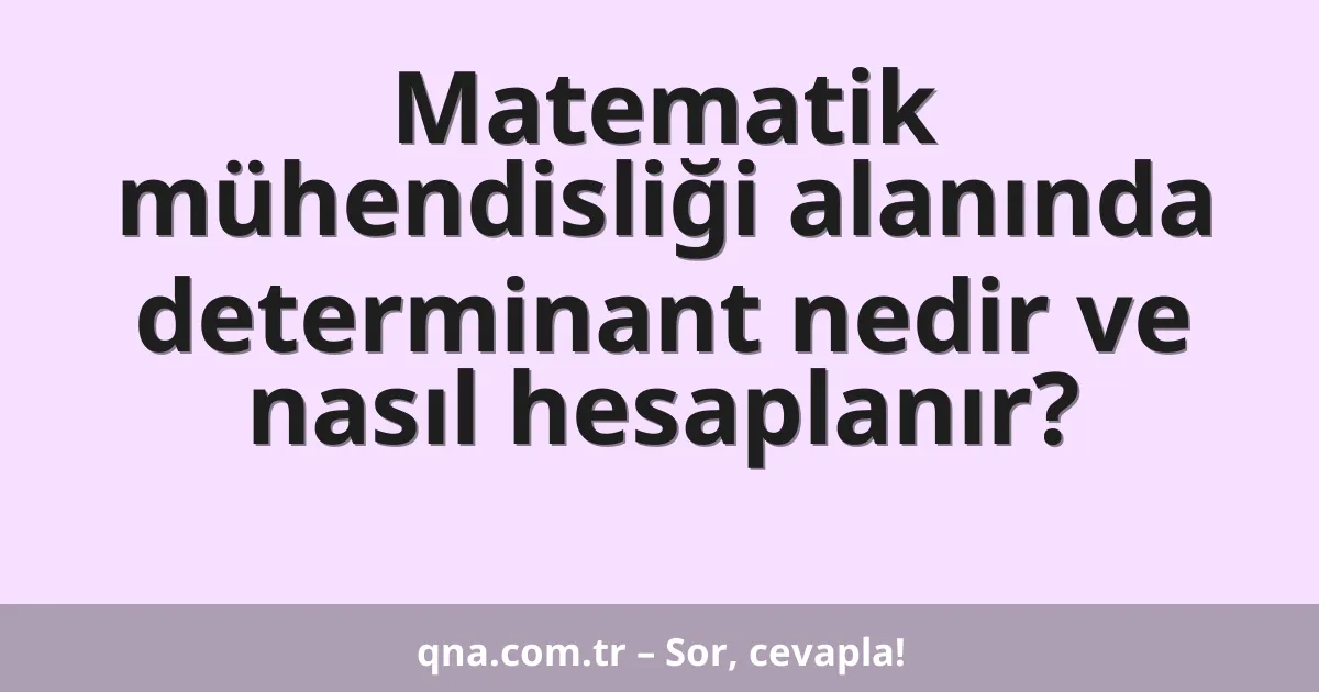 Matematik mühendisliği alanında determinant nedir ve nasıl hesaplanır?