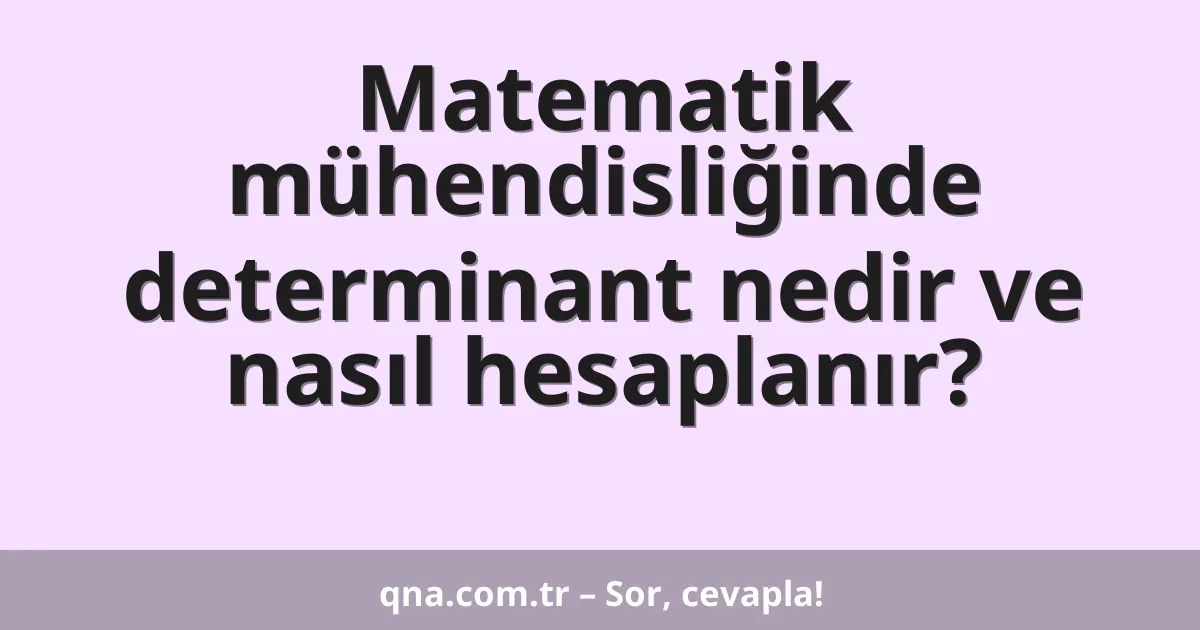 Matematik mühendisliğinde determinant nedir ve nasıl hesaplanır?