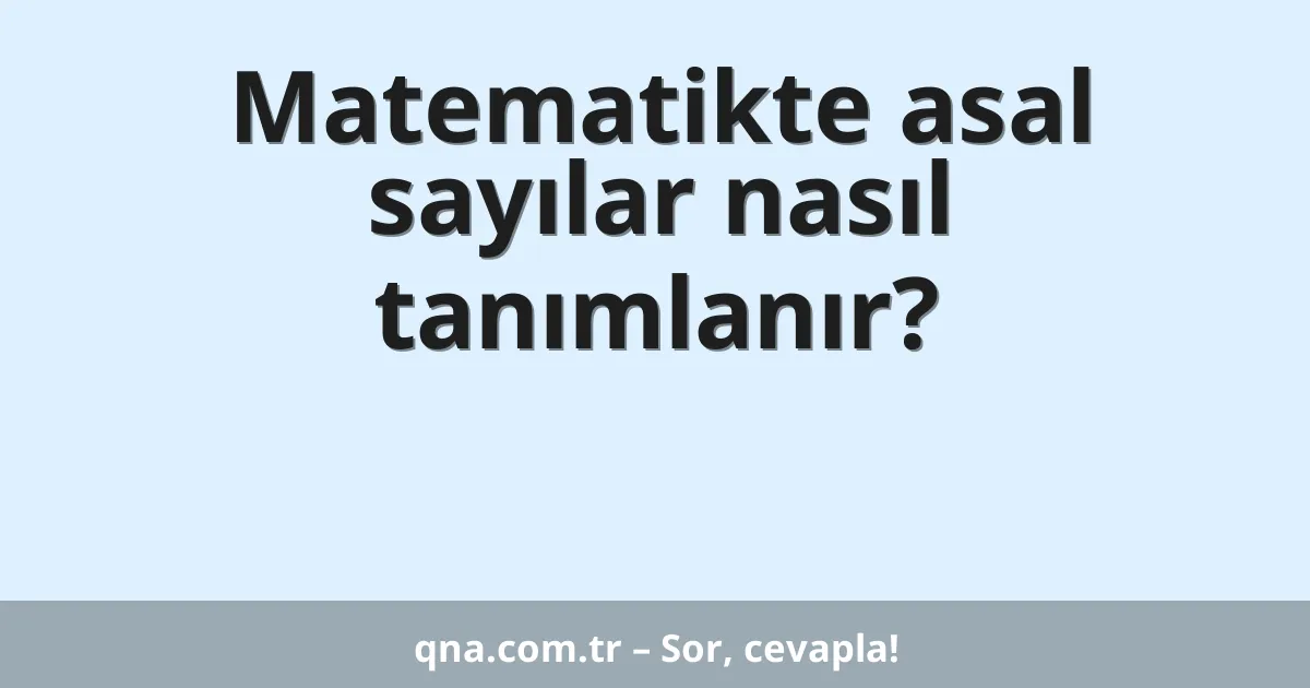 Matematikte asal sayılar nasıl tanımlanır?