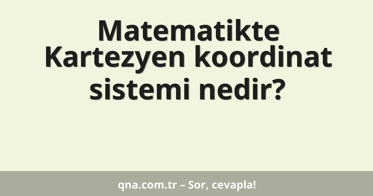 Matematikte Kartezyen koordinat sistemi nedir?