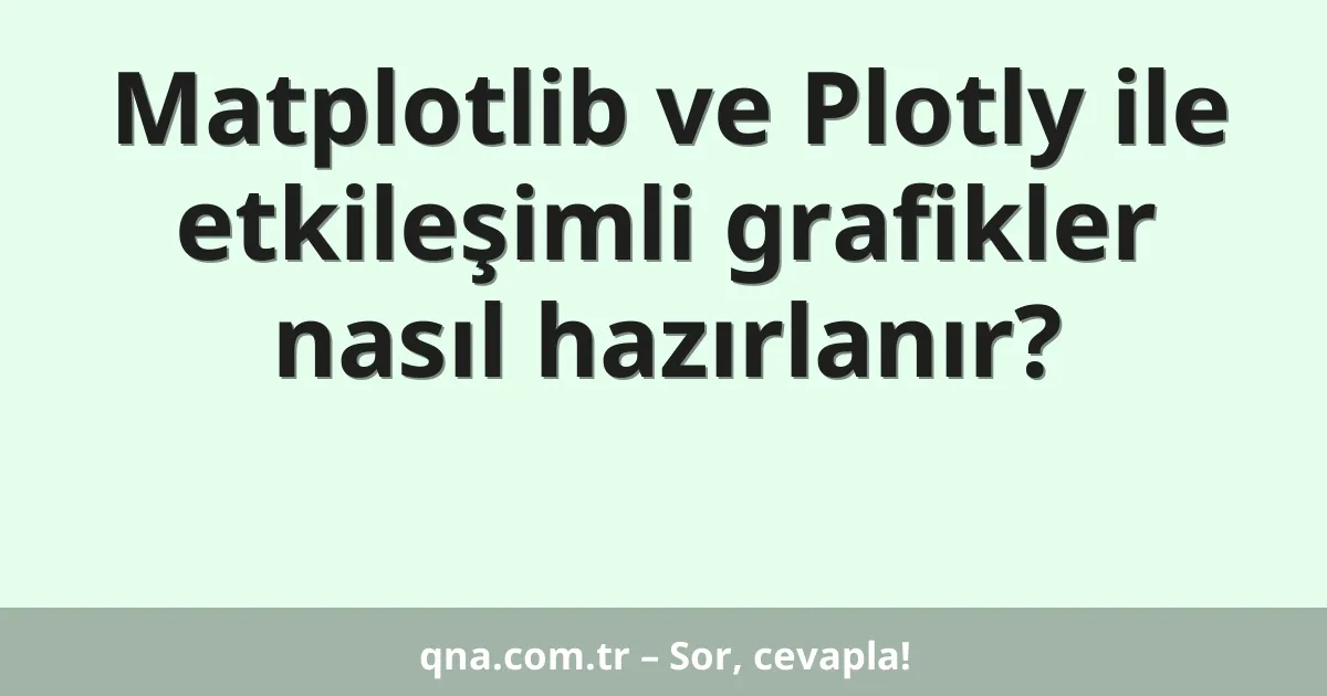 Matplotlib ve Plotly ile etkileşimli grafikler nasıl hazırlanır?