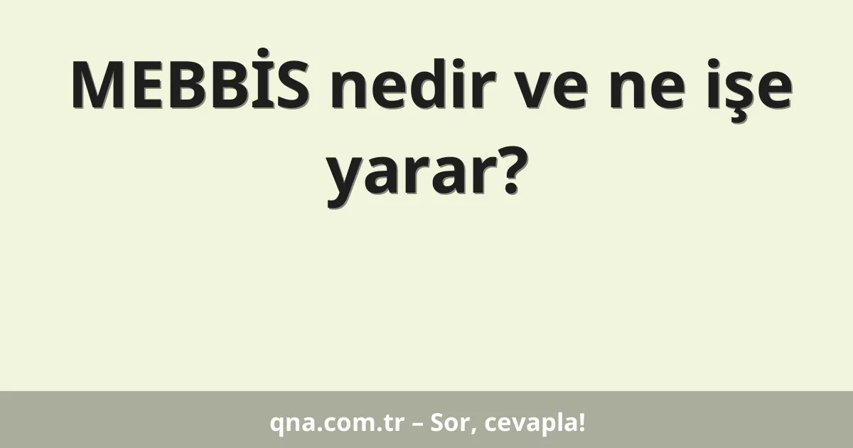 MEBBİS nedir ve ne işe yarar?