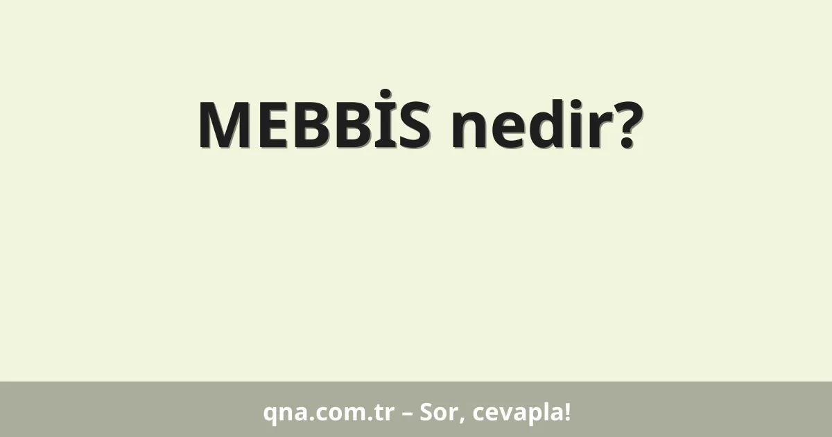 MEBBİS nedir?