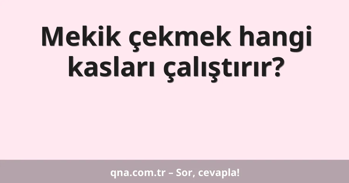 Mekik çekmek hangi kasları çalıştırır?