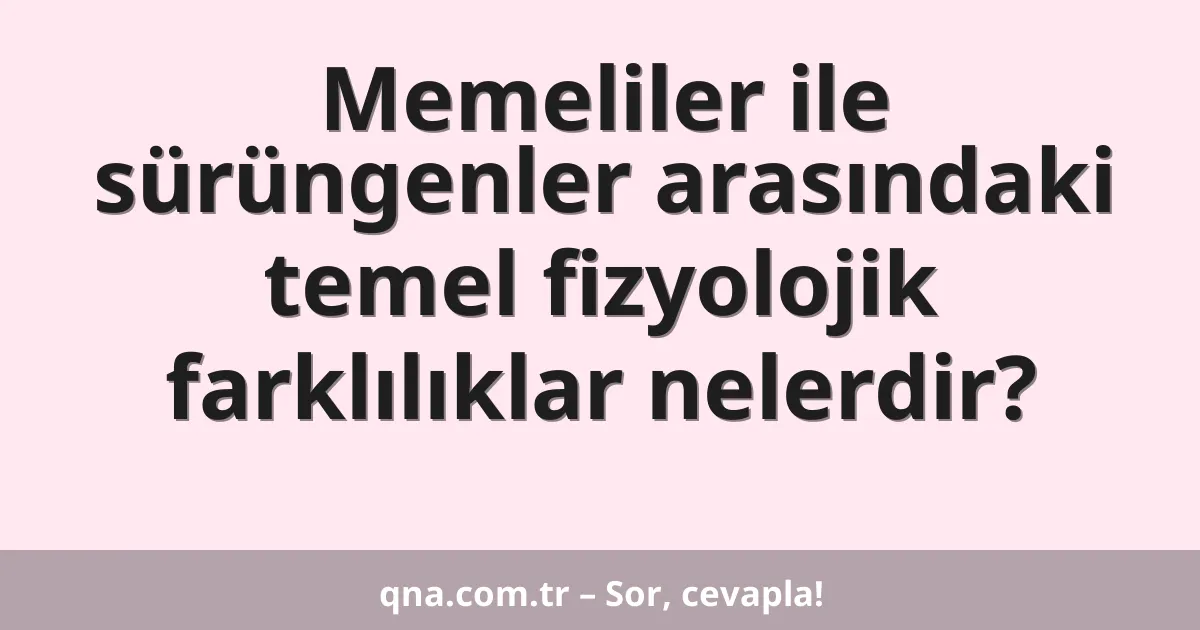 Memeliler ile sürüngenler arasındaki temel fizyolojik farklılıklar nelerdir?