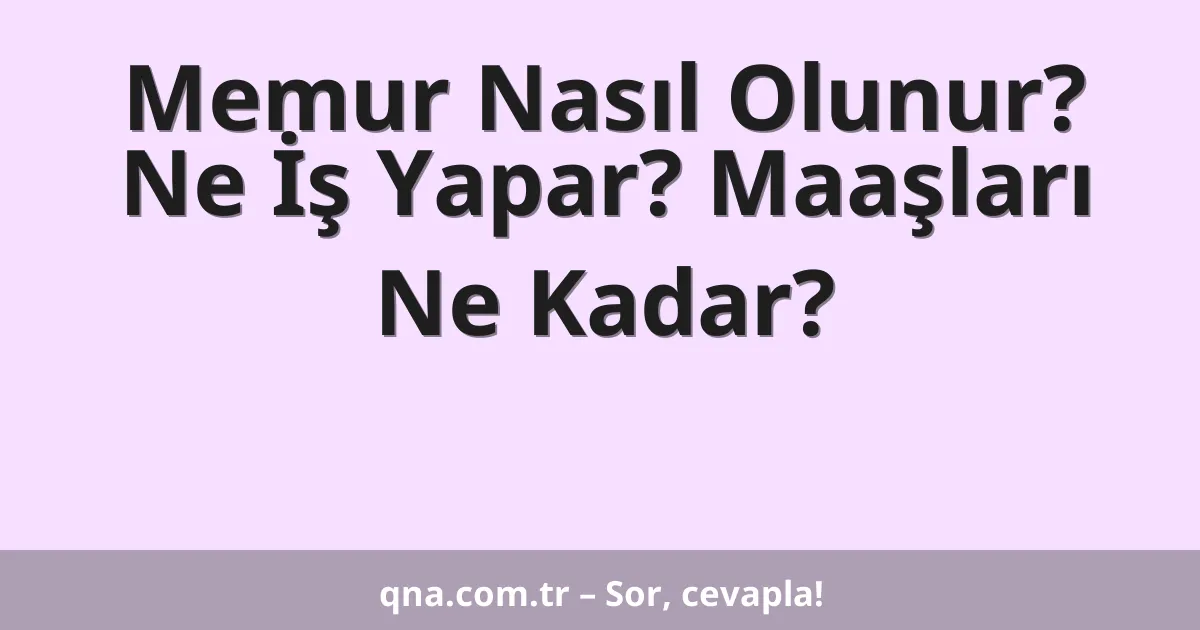 Memur Nasıl Olunur? Ne İş Yapar? Maaşları Ne Kadar?