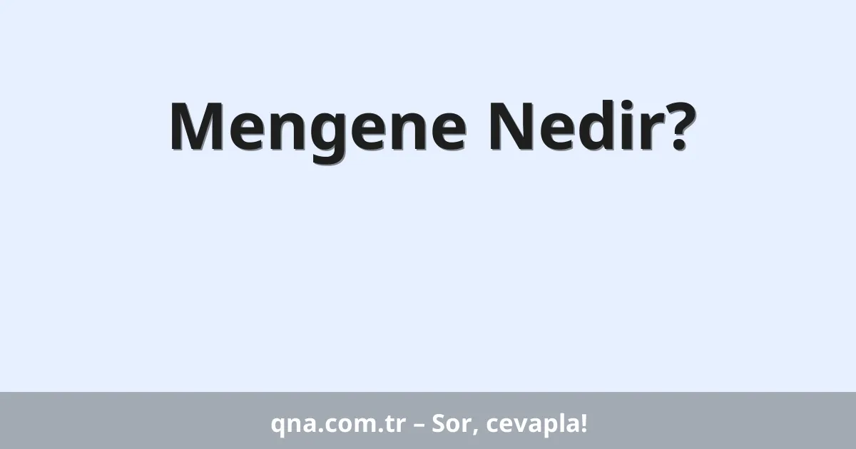 Mengene Nedir?