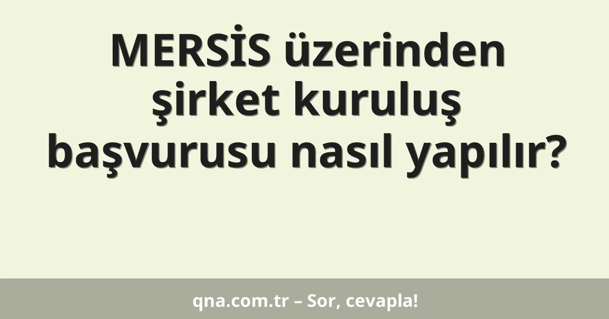 MERSİS üzerinden şirket kuruluş başvurusu nasıl yapılır?