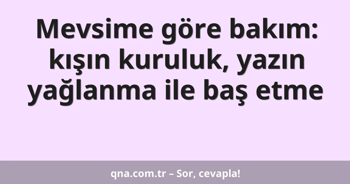 Mevsime göre bakım: kışın kuruluk, yazın yağlanma ile baş etme