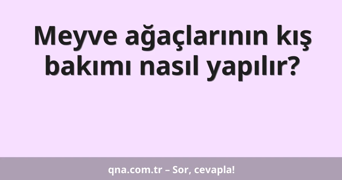 Meyve ağaçlarının kış bakımı nasıl yapılır?