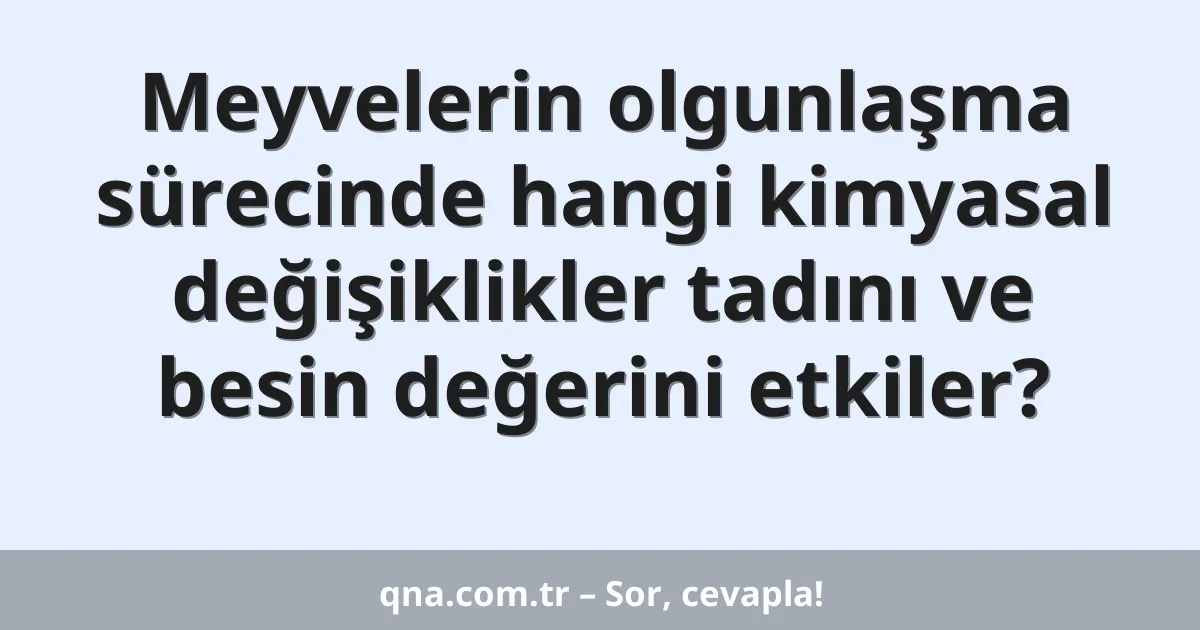 Meyvelerin olgunlaşma sürecinde hangi kimyasal değişiklikler tadını ve besin değerini etkiler?