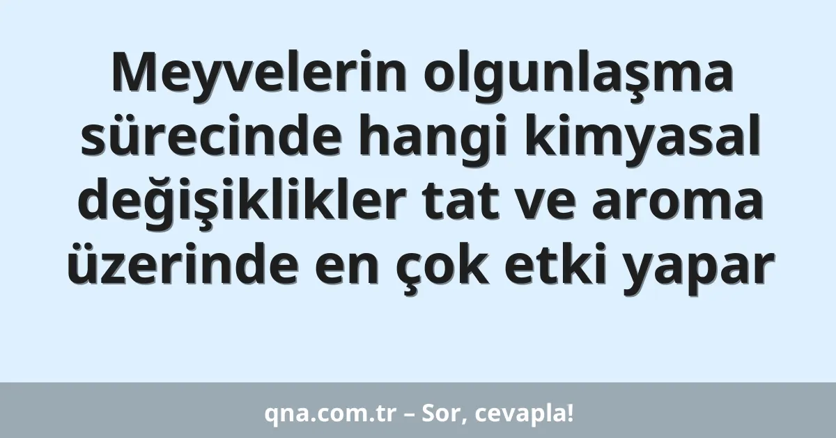 Meyvelerin olgunlaşma sürecinde hangi kimyasal değişiklikler tat ve aroma üzerinde en çok etki yapar