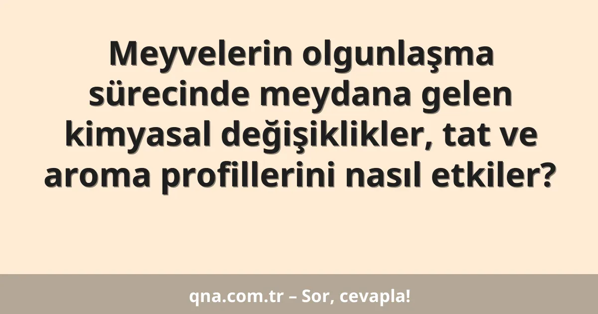Meyvelerin olgunlaşma sürecinde meydana gelen kimyasal değişiklikler, tat ve aroma profillerini nasıl etkiler?