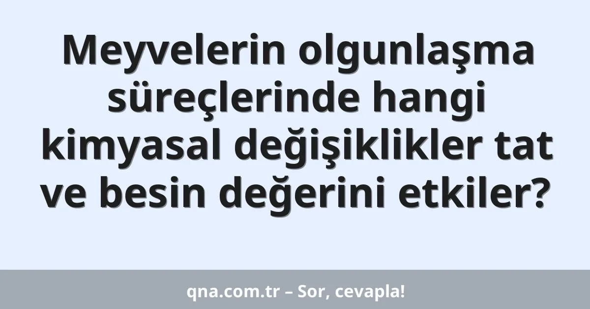 Meyvelerin olgunlaşma süreçlerinde hangi kimyasal değişiklikler tat ve besin değerini etkiler?