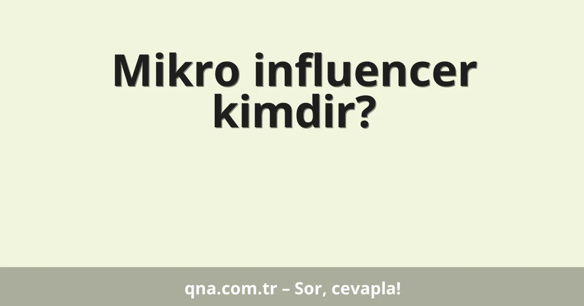 Mikro influencer kimdir?