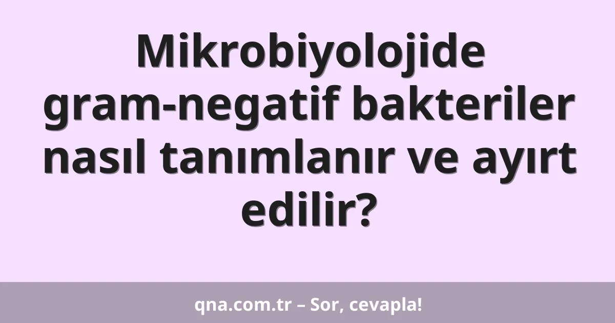 Mikrobiyolojide gram-negatif bakteriler nasıl tanımlanır ve ayırt edilir?