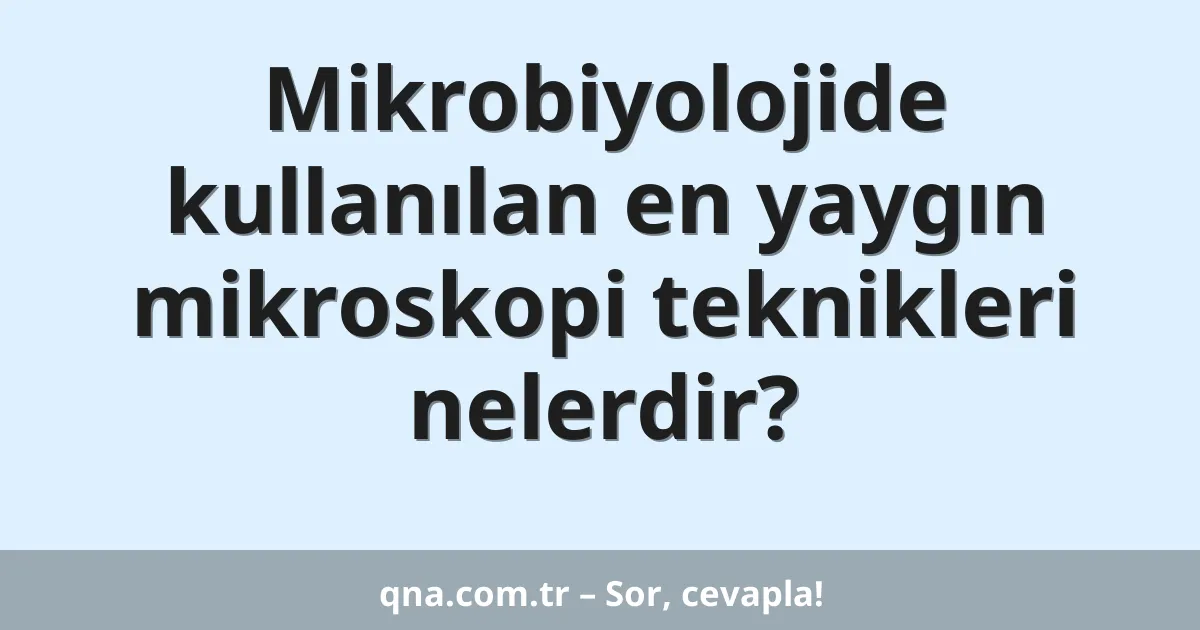 Mikrobiyolojide kullanılan en yaygın mikroskopi teknikleri nelerdir?
