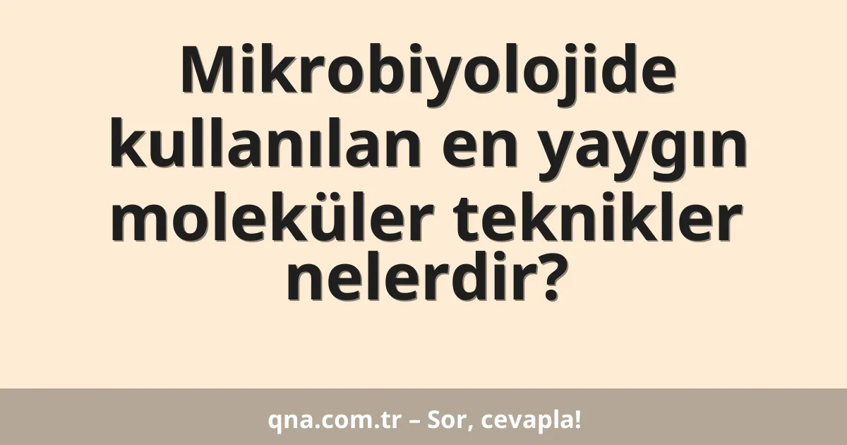 Mikrobiyolojide kullanılan en yaygın moleküler teknikler nelerdir?