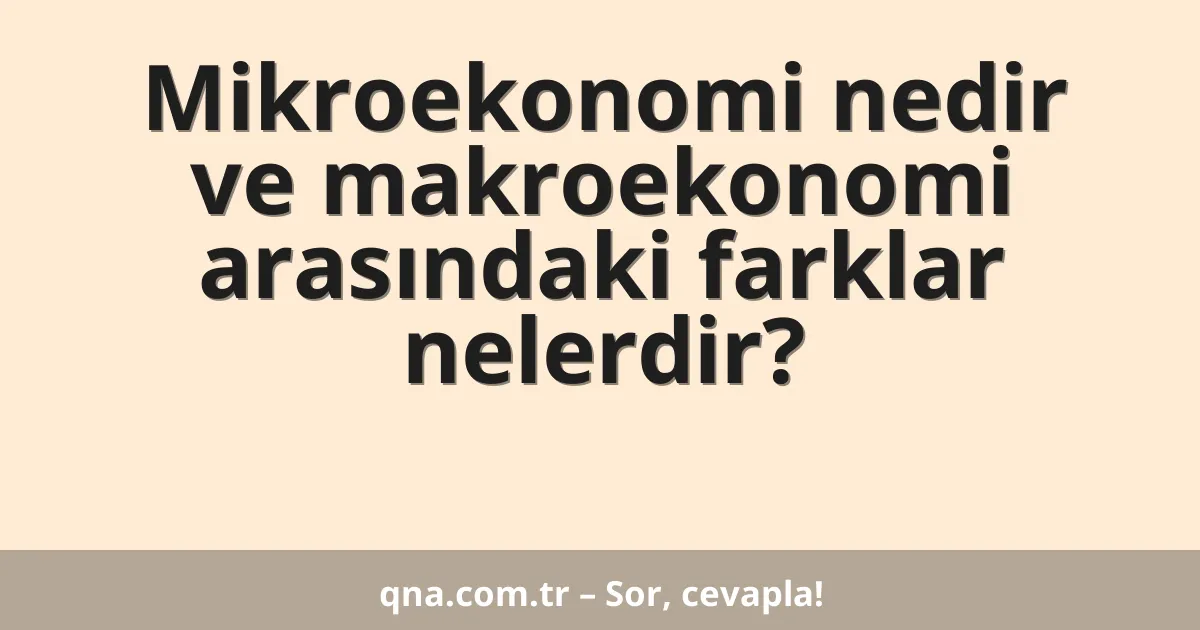Mikroekonomi nedir ve makroekonomi arasındaki farklar nelerdir?