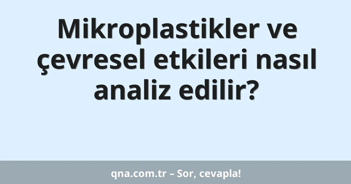 Mikroplastikler ve çevresel etkileri nasıl analiz edilir?