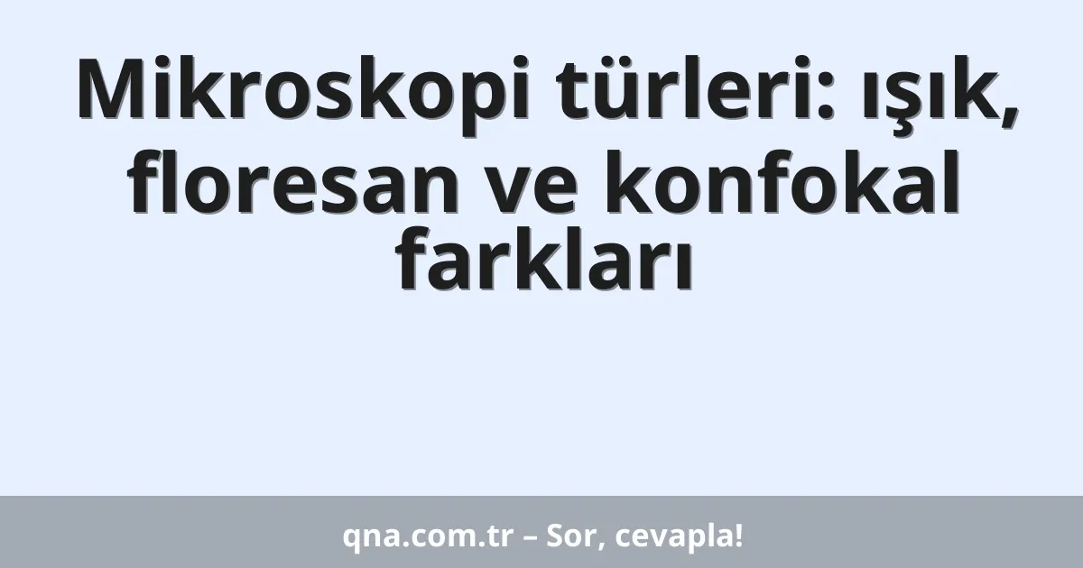 Mikroskopi türleri: ışık, floresan ve konfokal farkları